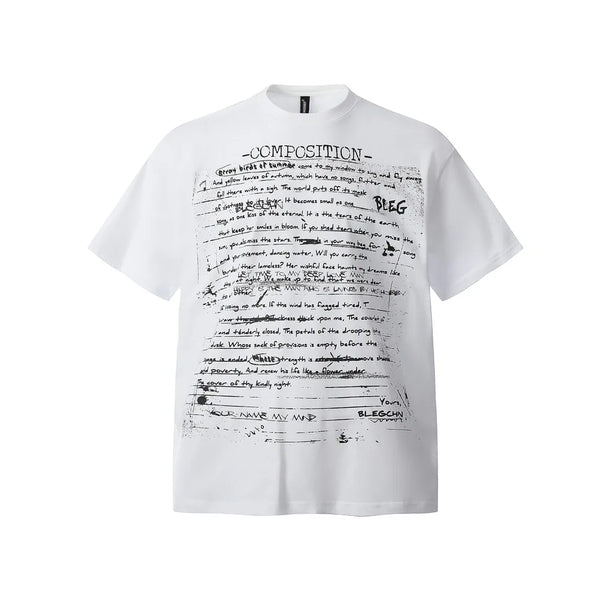 Graffiti Letter Print T shirt — vista frontale