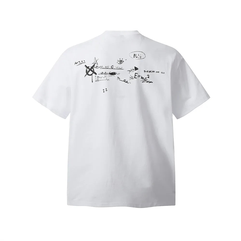 Graffiti Letter Print T shirt — vista laterale