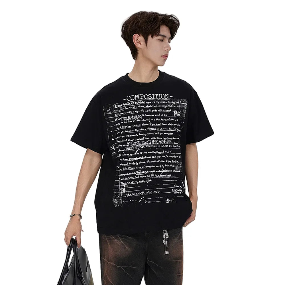 Graffiti Letter Print T shirt — dettaglio
