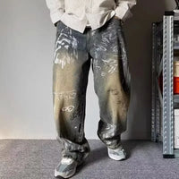Graffiti Printed Baggy Jeans — vista posteriore