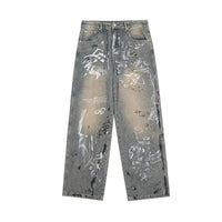 Graffiti Printed Baggy Jeans — vista frontale