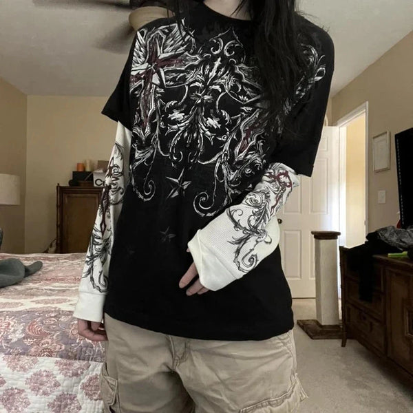 Graphic Long Sleeve T Shirt — vista frontale