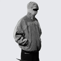 Grey Balaclava Zip Up Hoodie — dettaglio del tessuto