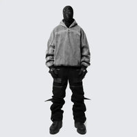 Grey Balaclava Zip Up Hoodie — vista posteriore