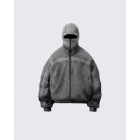 Grey Balaclava Zip Up Hoodie — vista frontale