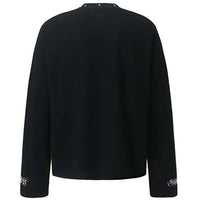 Grey Scale Leopard Print Cross Long Sleeve Top — dettaglio della stampa
