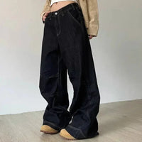 Grunge Black Baggy Womens Jeans — vista posteriore