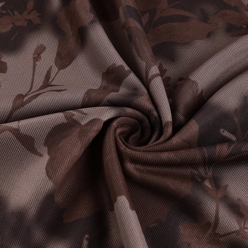 Grunge Brown Mesh Low Waist Midi Skirts — in alternativa
