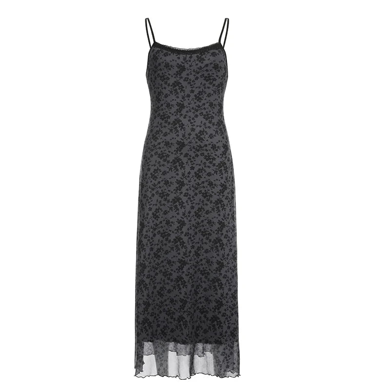 Grunge Long Maxi Dress — vista frontale