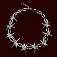 Grunge Mace Rivet Chain Necklace — vista laterale