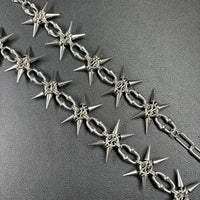 Grunge Mace Rivet Chain Necklace — dettaglio del tessuto