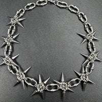Grunge Mace Rivet Chain Necklace — vista frontale
