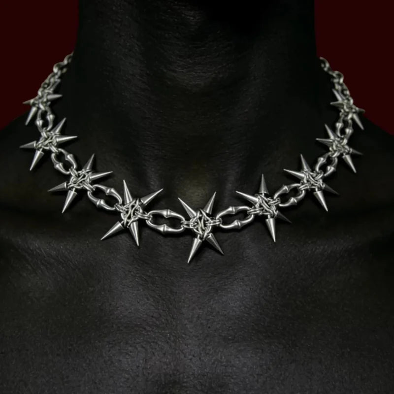 Grunge Mace Rivet Chain Necklace — dettaglio