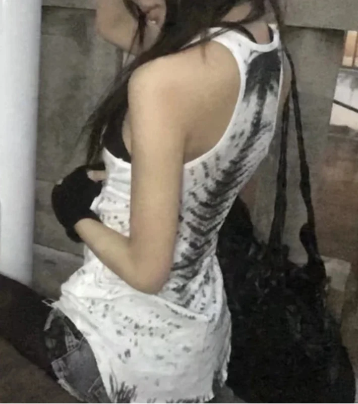 Grunge Monochrome Tank Top — vista posteriore