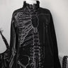 Y2K Grunge Skeleton Print Graphic Zip Up Jacket