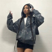 Grunge Star Zip Up Hoodie — vista laterale