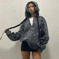 Grunge Star Zip Up Hoodie — dettaglio della stampa