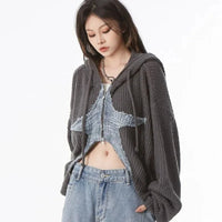 Grunge Women's Cardigan Sweater Zip Up — in alternativa