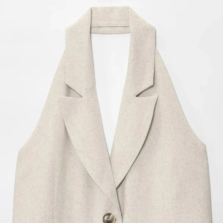 Halter Sleeveless Low Cut Top Vest — dettaglio della stampa