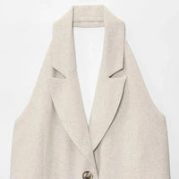 Halter Sleeveless Low Cut Top Vest — dettaglio della stampa