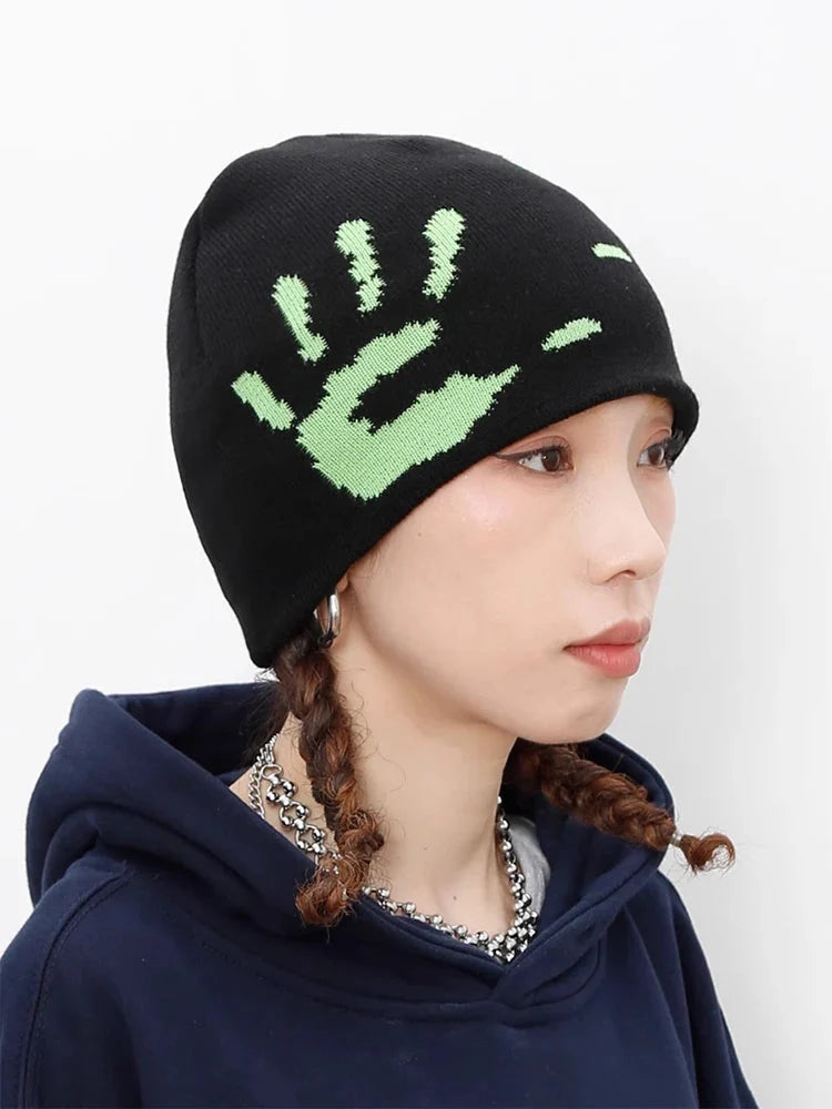 Hand Print Beanie — dettaglio della stampa