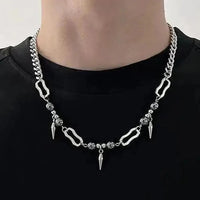 Hanging Rivet Splicing Bead Necklace — vista frontale