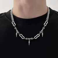 Hanging Rivet Splicing Bead Necklace — dettaglio