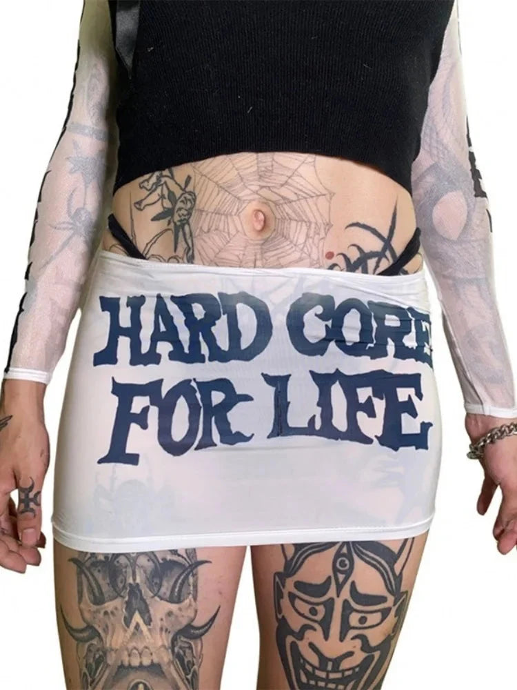 Hard Core For Life See Through White Mini Skirt — in alternativa