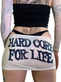 Hard Core For Life See Through White Mini Skirt — vista laterale