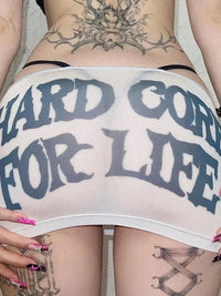 Hard Core For Life See Through White Mini Skirt — dettaglio del tessuto