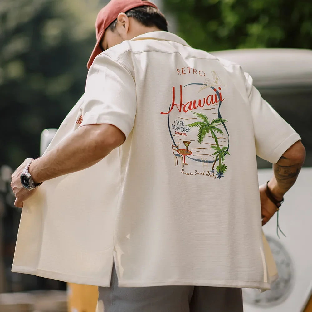 Hawaiian Embroidered Short Sleeve Work Shirt — in alternativa