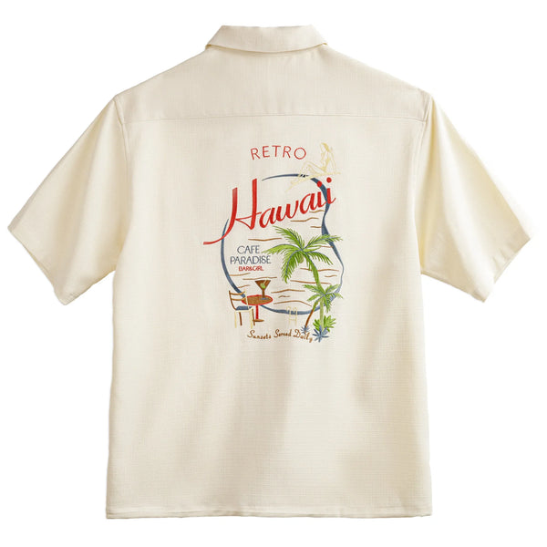 Hawaiian Embroidered Short Sleeve Work Shirt — vista frontale
