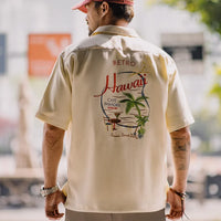 Hawaiian Embroidered Short Sleeve Work Shirt — vista posteriore