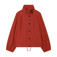 High Neck Lightweight 90s Style Windbreaker Jacket — vista frontale