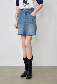 High Waist A line Denim Mini Skirts — in alternativa