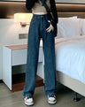 Y2K High Waist Dark Blue Straight Essential Denim Jeans