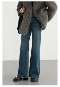 High Waist Flare Denim Jeans — dettaglio della stampa