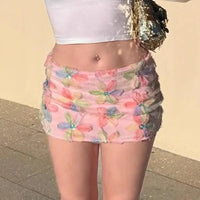 High Waist French Floral Mini Skirt — dettaglio