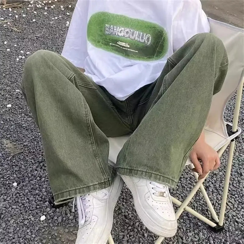 High Waist Gradient Green Denim Jeans — dettaglio della stampa