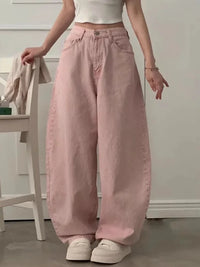 High Waist Love Heart Denim Jeans — dettaglio della stampa