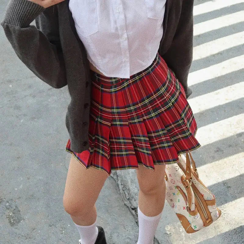 High Waist Plaid Mini Skirt — in alternativa