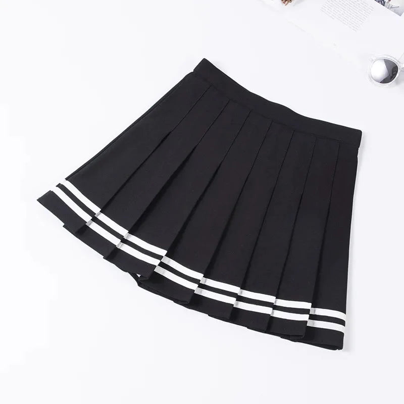 High Waist Striped Mini Skirt — vista posteriore
