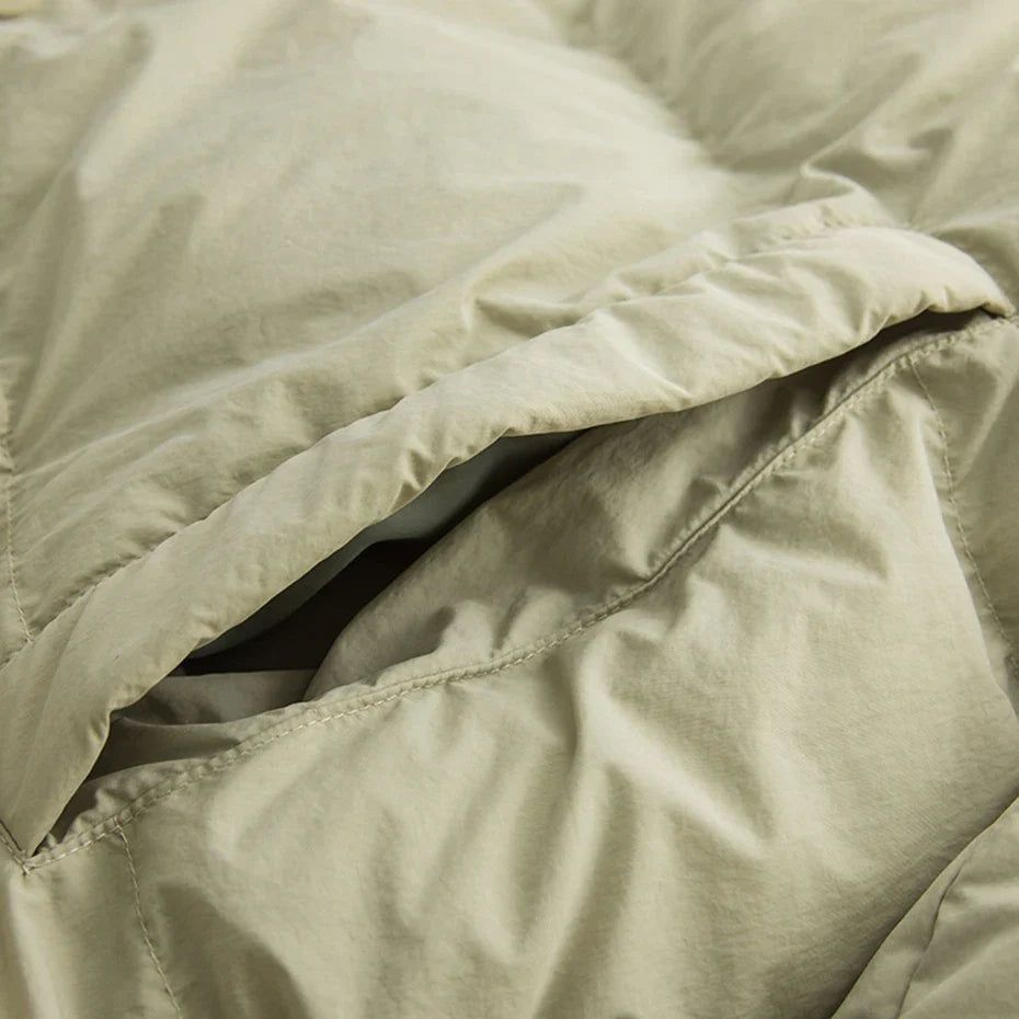 Hooded Mock Layered Padded Jacket Coat — in alternativa