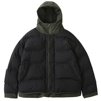 Hooded Mock Layered Padded Jacket Coat — vista posteriore