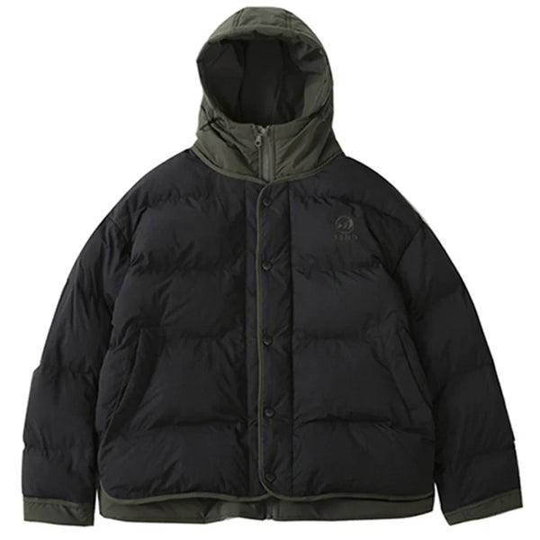 Y2K Hooded Mock Layered Padded Jacket Coat