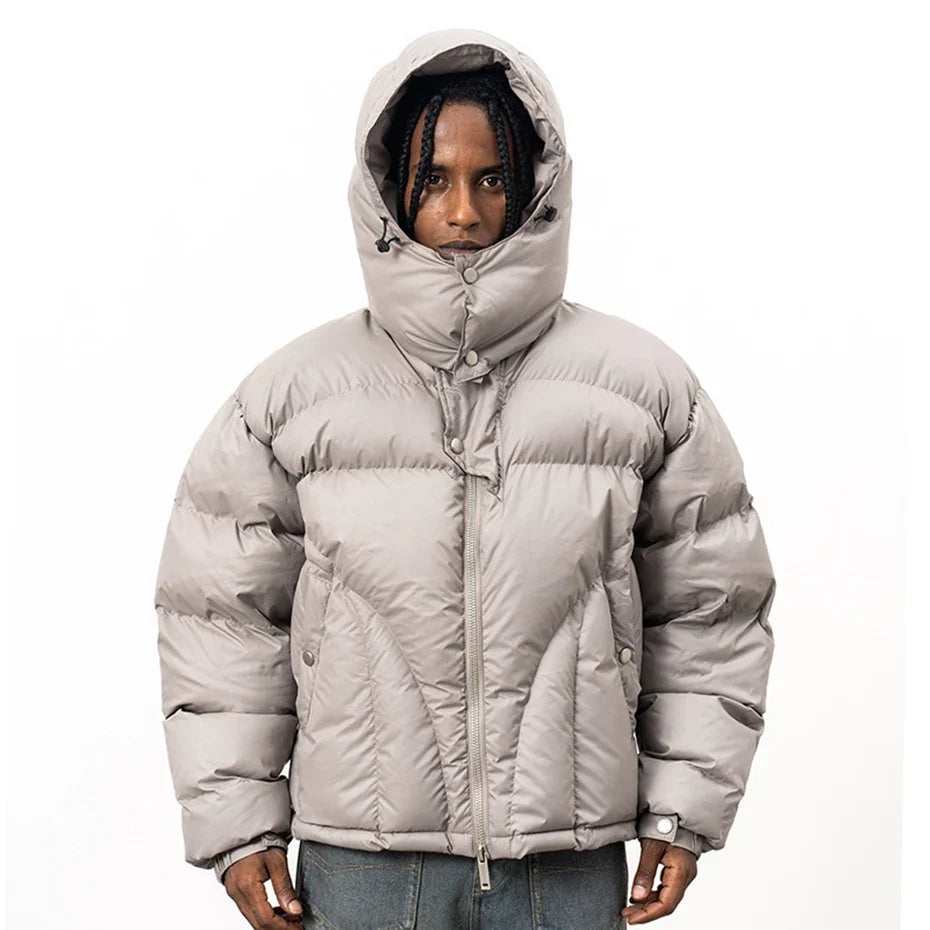 Hooded Puffer Jacket Coat — dettaglio della stampa