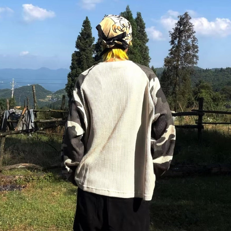 "Hope" Camouflage Sleeve Long Sleeve Top — dettaglio