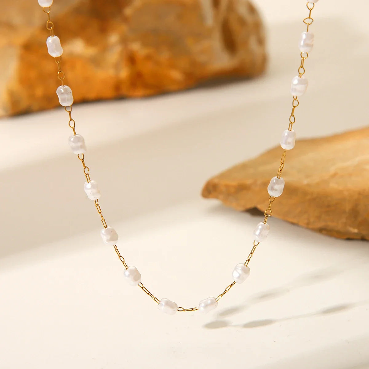 Imitation Pearl Sequence Chain Necklace — dettaglio