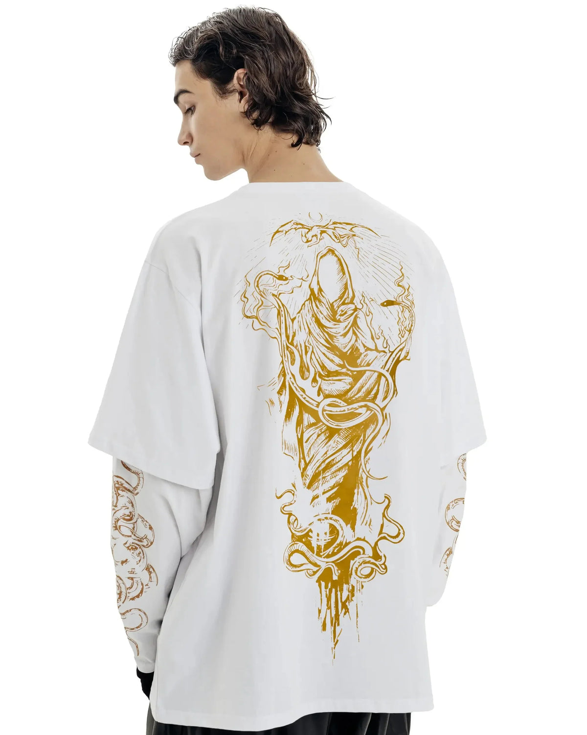 Immortal Mortis Graphic Mock Long Sleeve Top — dettaglio del tessuto