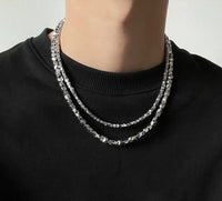 Irregular Chunk Steel Necklace — in alternativa